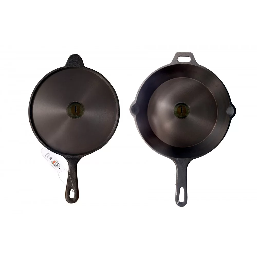 Lohā Cast Iron Pre-Seasoned Dosa Pan, 10 Inches