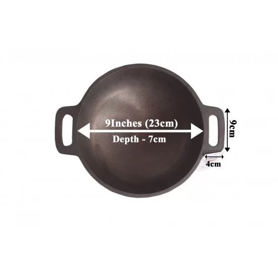 Cast Iron Kadai / Vadasatti - 2.5 Litre